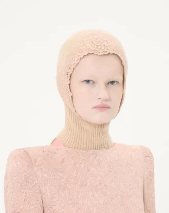 VLogo Signature Cashmere And Lace Hood