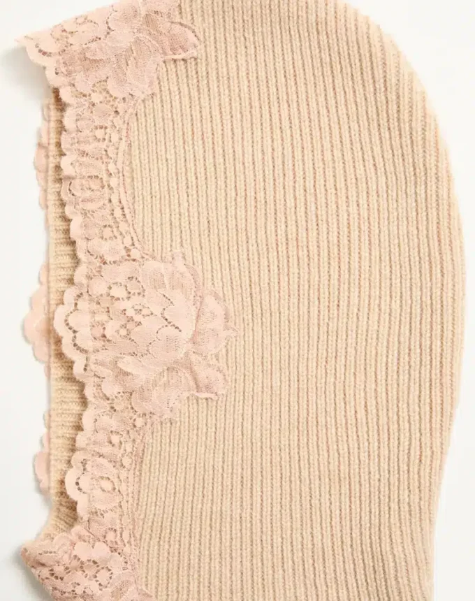 VLogo Signature Cashmere And Lace Hood