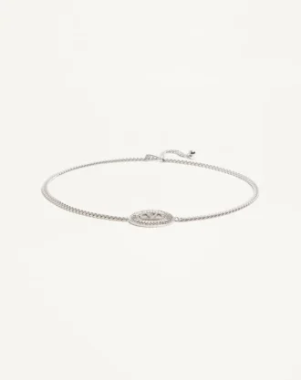 Vlogo Signature Chain Belt With Crystals