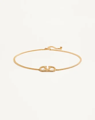 Vlogo Signature Chain Belt With Crystals