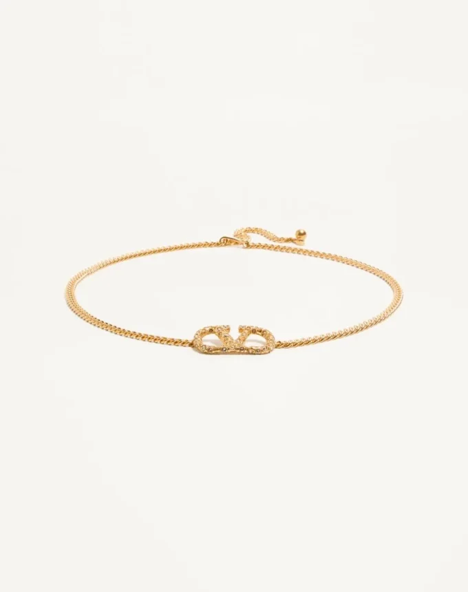 Vlogo Signature Chain Belt With Crystals