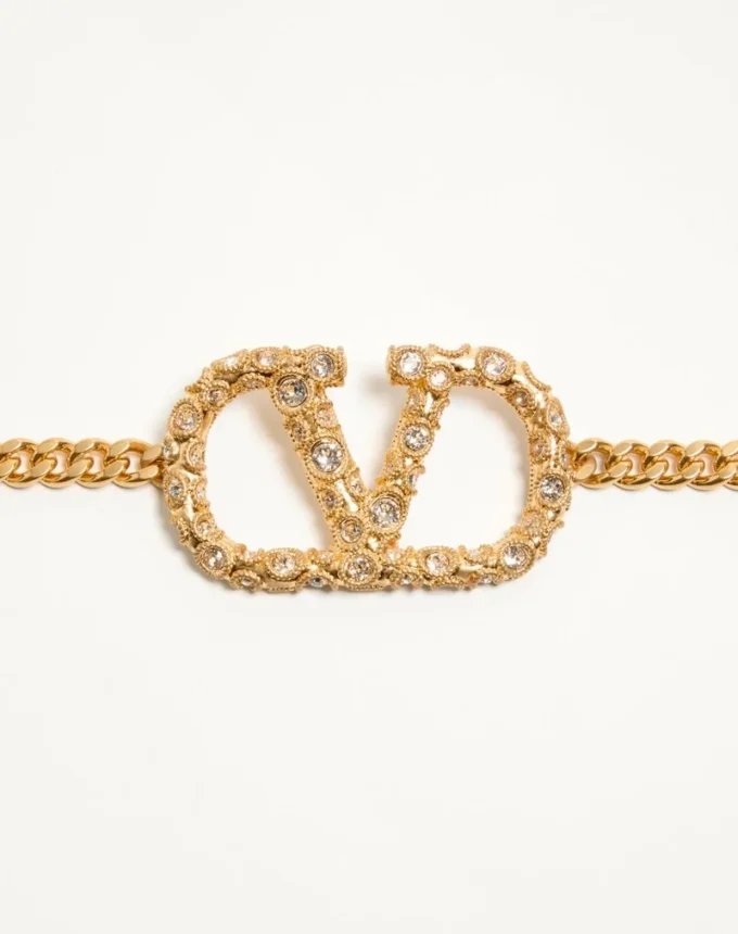Vlogo Signature Chain Belt With Crystals