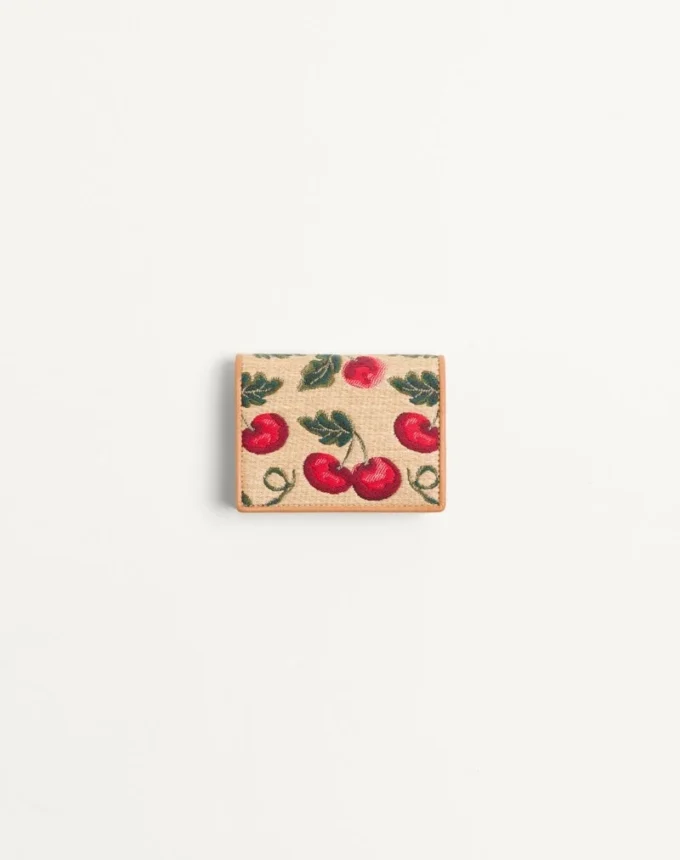 Vlogo Signature Cherryfic Jacquard Raffia Wallet