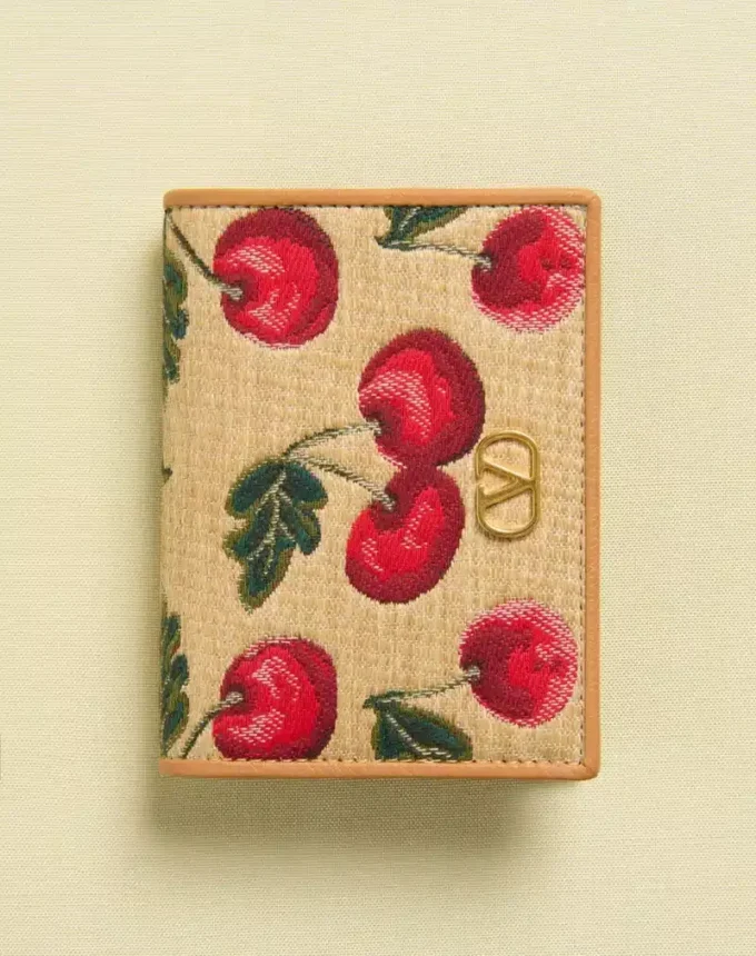 Vlogo Signature Cherryfic Jacquard Raffia Wallet