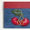 Vlogo Signature Denim Cardholder With Cherryfic Embroidery