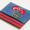Vlogo Signature Denim Cardholder With Cherryfic Embroidery