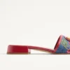 Vlogo Signature Denim Slide Sandal With Cherryfic Embroidery 20Mm Vlogo Signature Denim Slide Sandal With Cherryfic Embroidery 20Mm