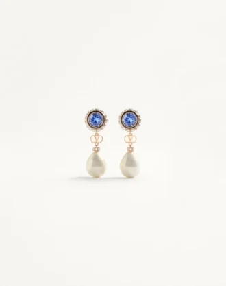 Vlogo Signature Earrings In Metal, Enamel, Pearls And Crystals