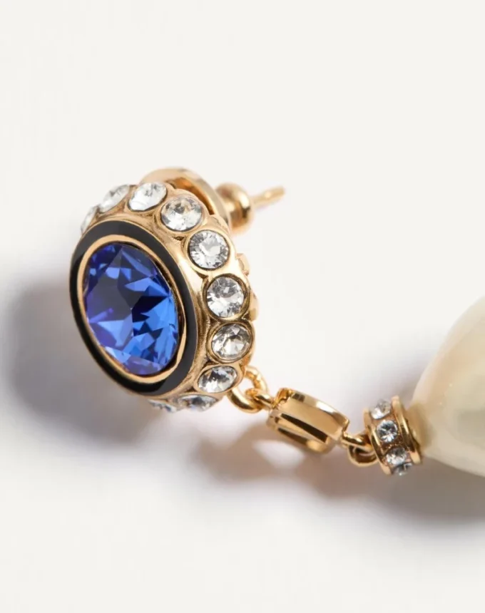 Vlogo Signature Earrings In Metal, Enamel, Pearls And Crystals Vlogo Signature Earrings In Metal, Enamel, Pearls And Crystals