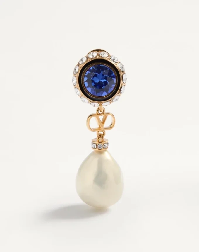 Vlogo Signature Earrings In Metal, Enamel, Pearls And Crystals Vlogo Signature Earrings In Metal, Enamel, Pearls And Crystals