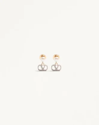 Vlogo Signature Earrings In Metal, Pearl And Swarovski® Crystals