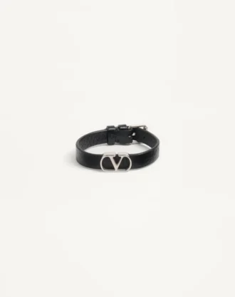 Vlogo Signature Grainy Calfskin Bracelet