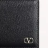 Vlogo Signature Grainy Calfskin Card Holder