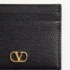 VLogo Signature Grainy Calfskin Card Holder
