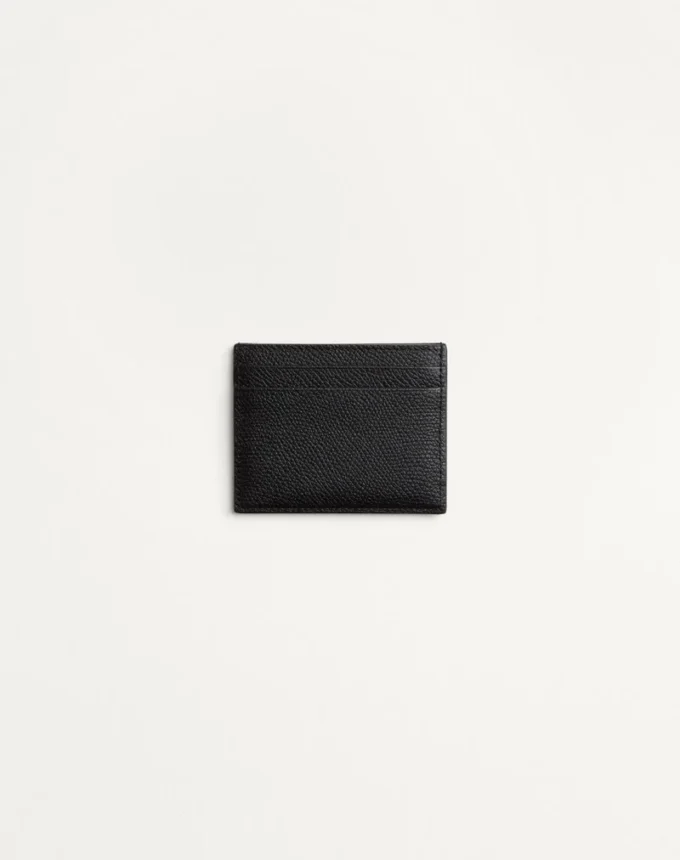 VLogo Signature Grainy Calfskin Card Holder