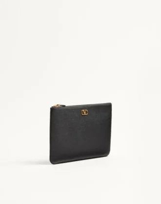 Vlogo Signature Grainy Calfskin Clutch Bag