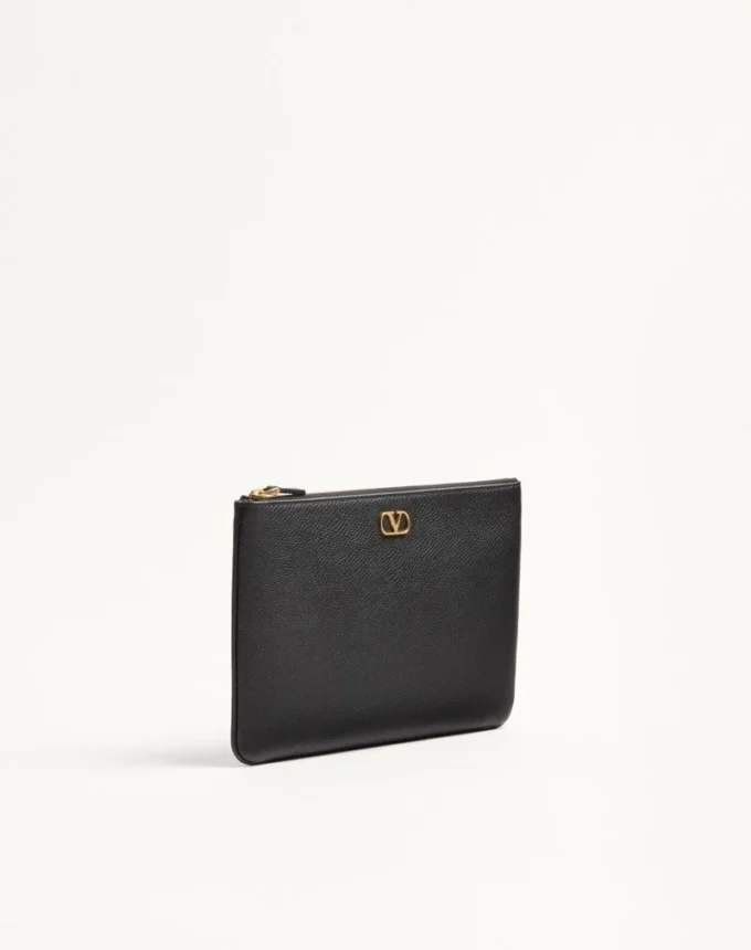 Vlogo Signature Grainy Calfskin Clutch Bag Vlogo Signature Grainy Calfskin Clutch Bag