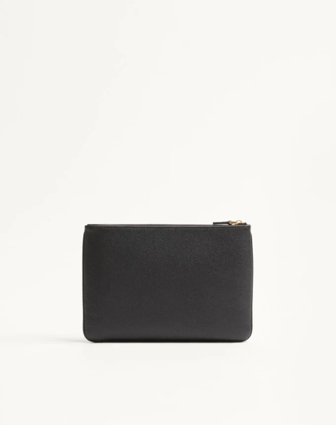 Vlogo Signature Grainy Calfskin Clutch Bag Vlogo Signature Grainy Calfskin Clutch Bag