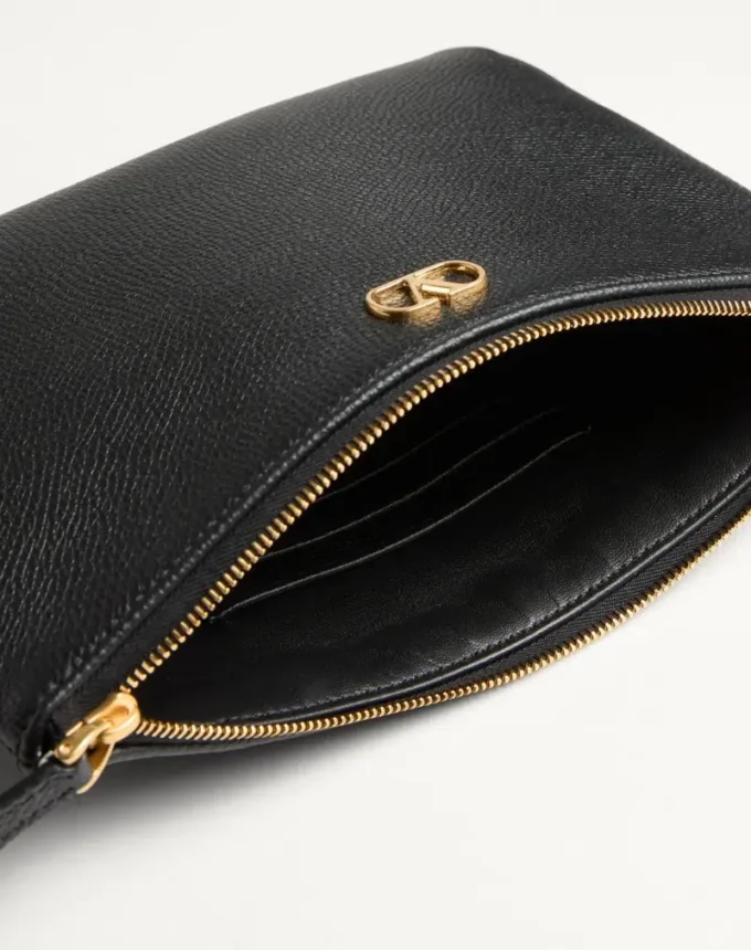 Vlogo Signature Grainy Calfskin Clutch Bag Vlogo Signature Grainy Calfskin Clutch Bag