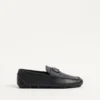 Vlogo Signature Grainy Calfskin Driving Shoe