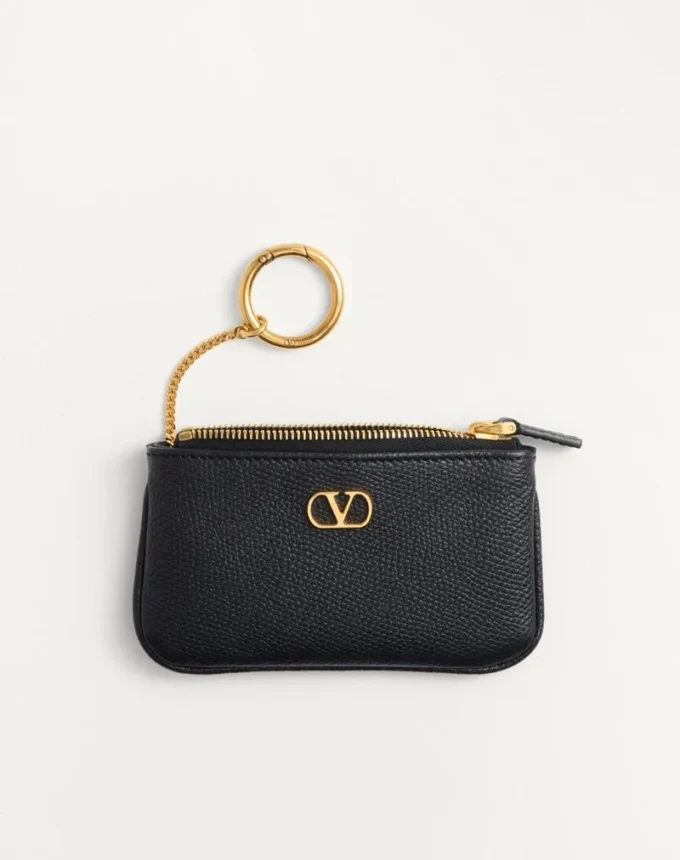 Vlogo Signature Grainy Calfskin Key Ring