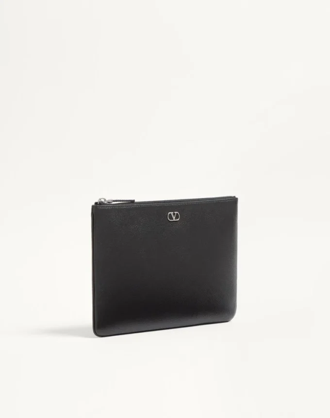 Vlogo Signature Grainy Calfskin Pouch