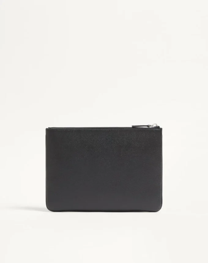 Vlogo Signature Grainy Calfskin Pouch
