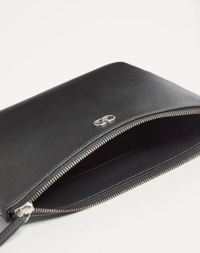 Vlogo Signature Grainy Calfskin Pouch