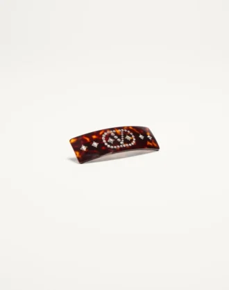 Vlogo Signature Hair Clip In Resin, Metal And Crystals