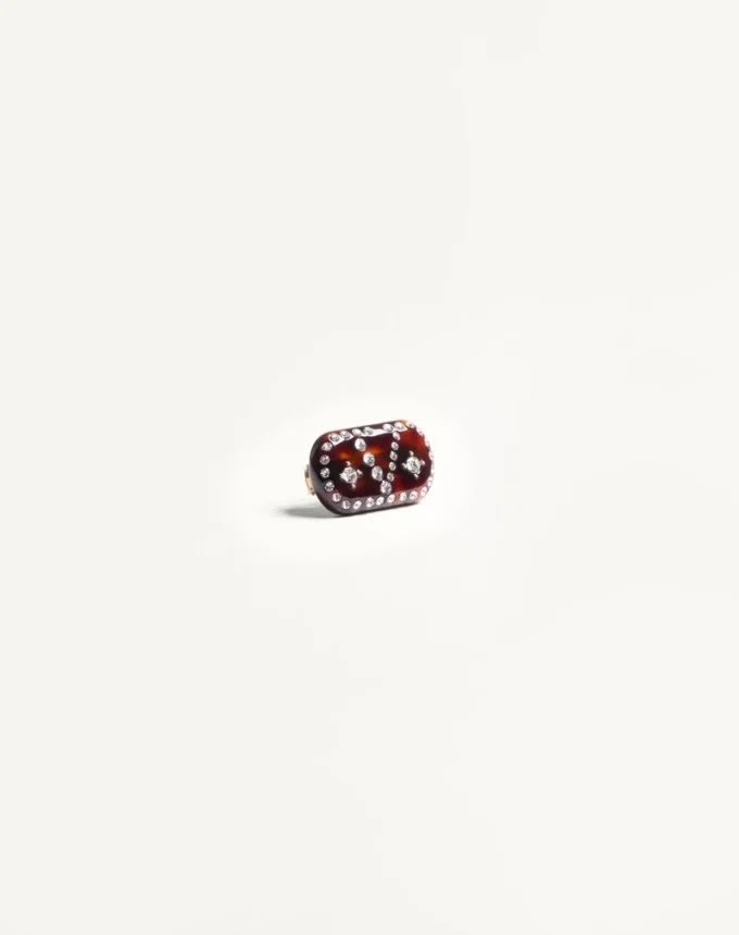 Vlogo Signature Hair Clip In Resin, Metal And Crystals