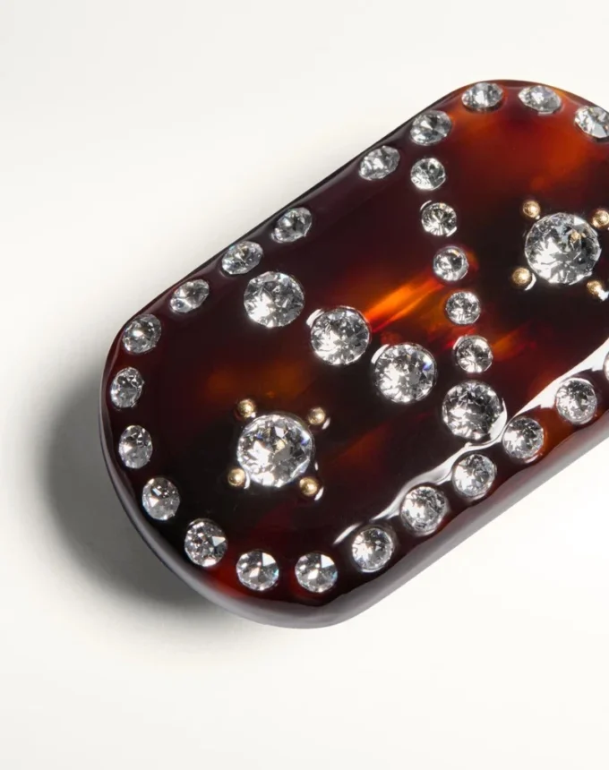 Vlogo Signature Hair Clip In Resin, Metal And Crystals