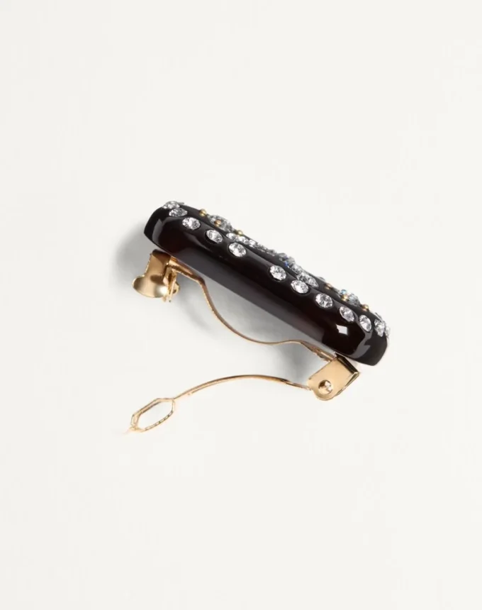 Vlogo Signature Hair Clip In Resin, Metal And Crystals
