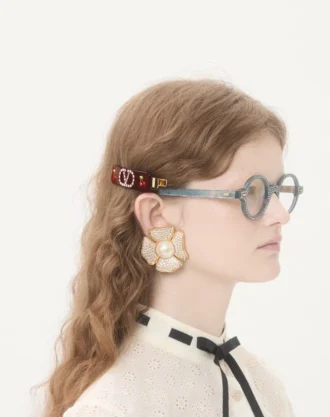 Vlogo Signature Hair Clip In Resin, Metal And Swarovski® Crystals