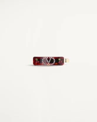 Vlogo Signature Hair Clip In Resin, Metal And Swarovski® Crystals