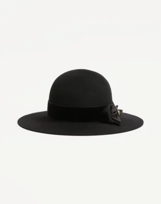 Vlogo Signature Hat in Lapin Fabric and Velvet with Taffetas Bow