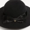Vlogo Signature Hat in Lapin Fabric and Velvet with Taffetas Bow