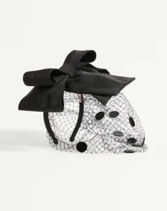 Vlogo Signature Headband With Bow And Veil In Silk And Velvet