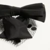Vlogo Signature Headband With Bow And Veil In Silk And Velvet
