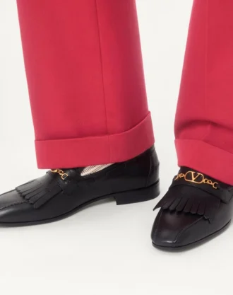 Vlogo Signature Kidskin Loafer With Fringes