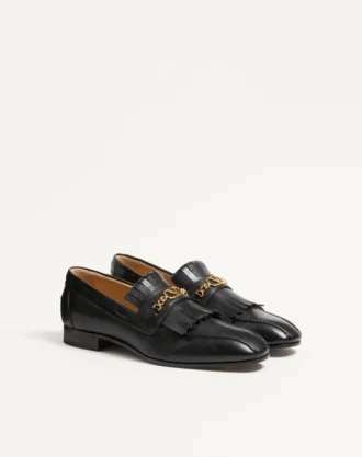 Vlogo Signature Kidskin Loafer With Fringes