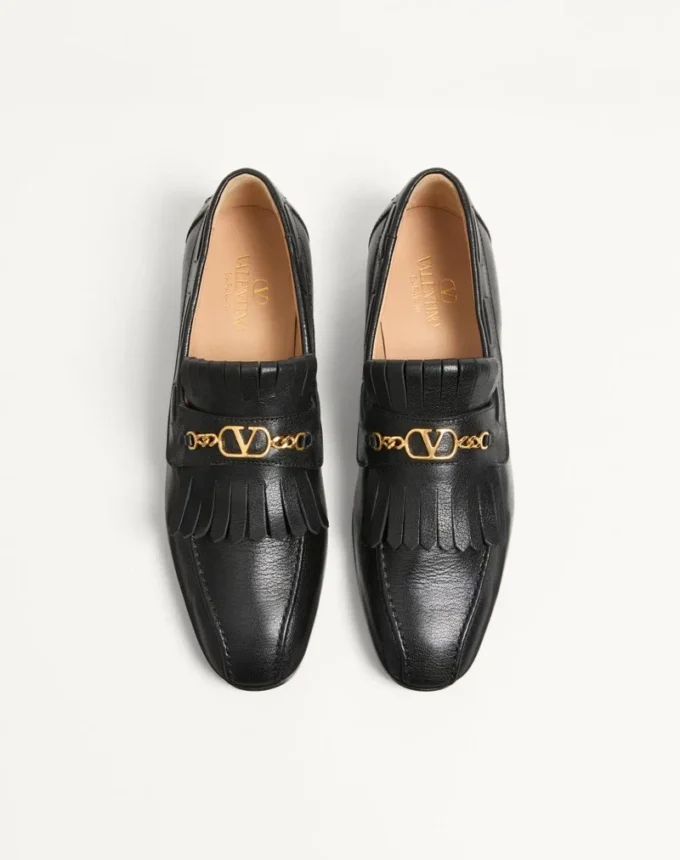 Vlogo Signature Kidskin Loafer With Fringes