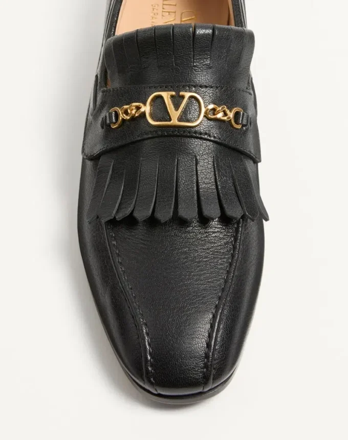Vlogo Signature Kidskin Loafer With Fringes