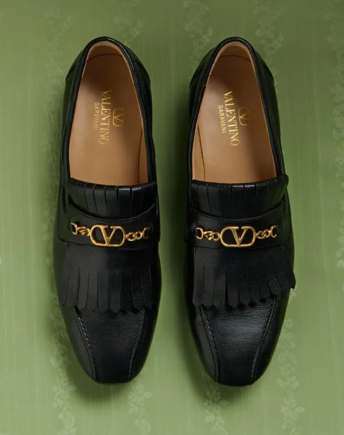 Vlogo Signature Kidskin Loafer With Fringes