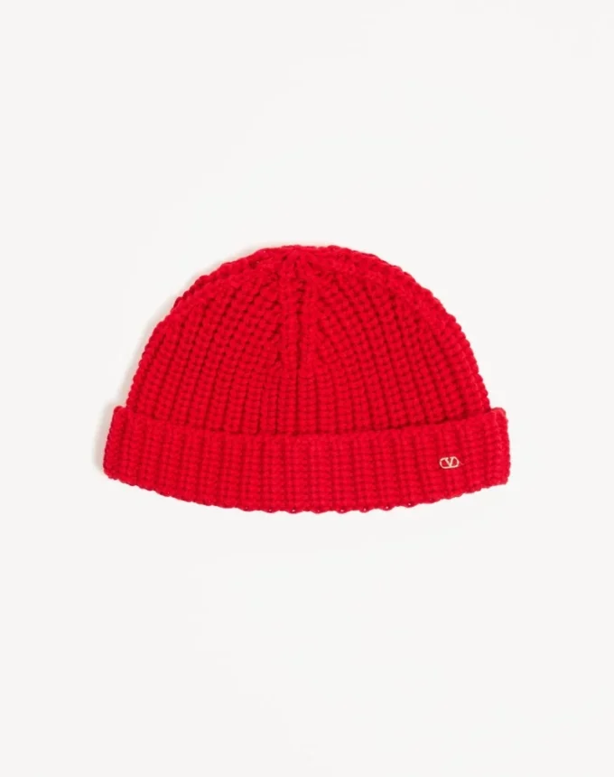 VLOGO SIGNATURE KNITTED COTTON BEANIE