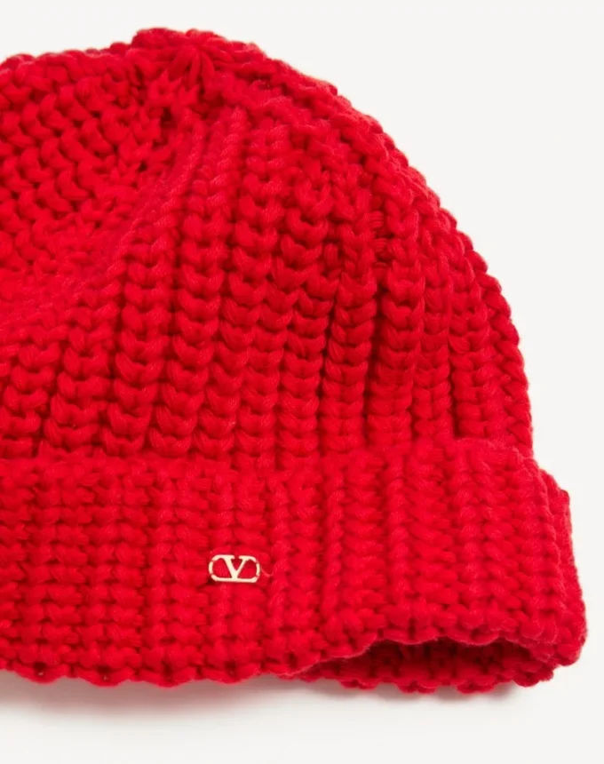 VLOGO SIGNATURE KNITTED COTTON BEANIE