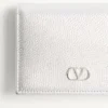VLogo Signature Laminated Grainy Calfskin Wallet