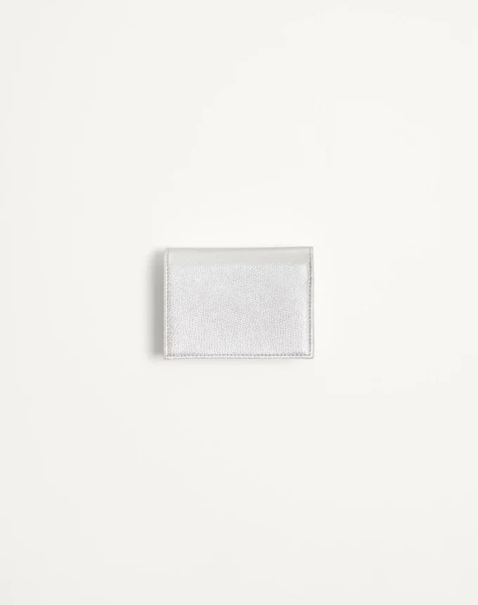 VLogo Signature Laminated Grainy Calfskin Wallet