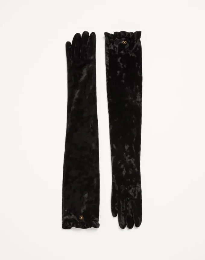VLogo Signature Long Chenille Gloves