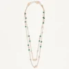 Vlogo Signature Long Necklace In Metal, Pearls And Knurled Glass Vlogo Signature Long Necklace In Metal, Pearls And Knurled Glass