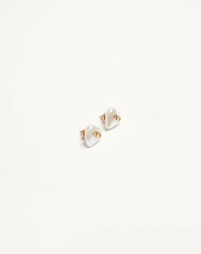 VLogo Signature Metal And Pearl Earrings
